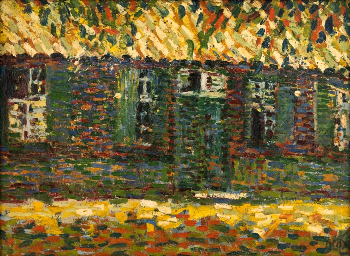 Wilhelm Wieger - Atelierhaus Moerser Landstraße, 1907 | Öl auf Leinwand auf Pappe | 38,5 x 52,5 cm