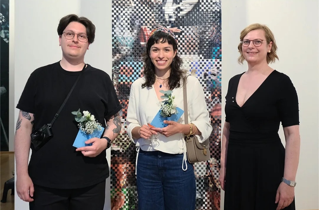 Preisverleihung Ahlener Kunstsprung, Silke Linnemann, Simon Ringelhahn und Anjali Janssens