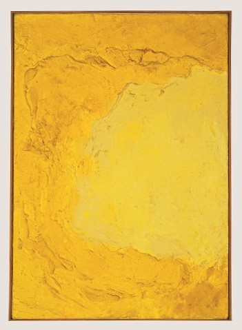 Hermann Bartels, Gelbes Bild, 1959, Ölfarbe gespachtelt und gemalt, 76 x 53,3 cm, Sammlung Lenz Schönberg. Foto: Archiv Lenz Schönberg