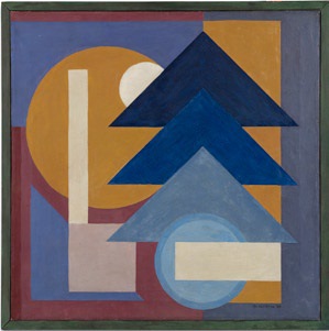 Wobbe Alkema, Komposition mit blauen Dreiecken, 1924